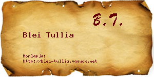 Blei Tullia névjegykártya